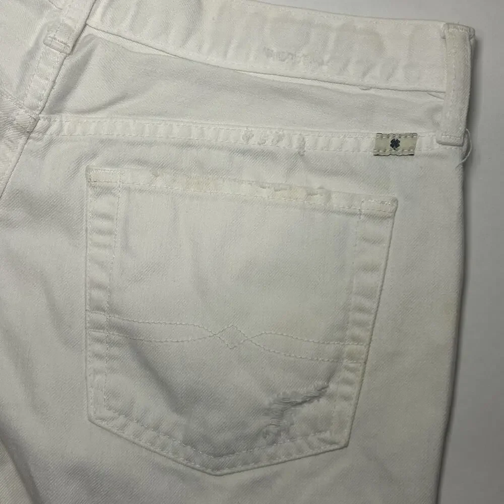 Lucky Brand Cut Off White Denim Shorts Size 6 Relaxed Raw Hem Women - Picture 5 of 10
